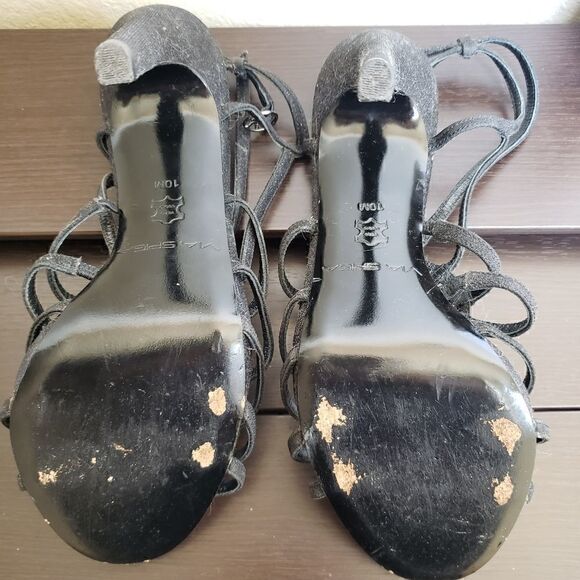 Via Spiga promise black glitter strappy heels 10 - Picture 2 of 7